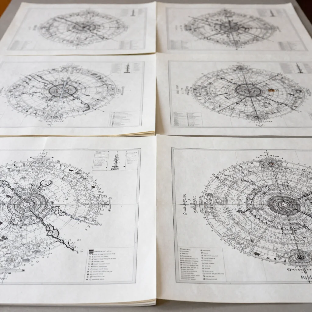 Editorial print-shop photography, atlas spread with flat map shee