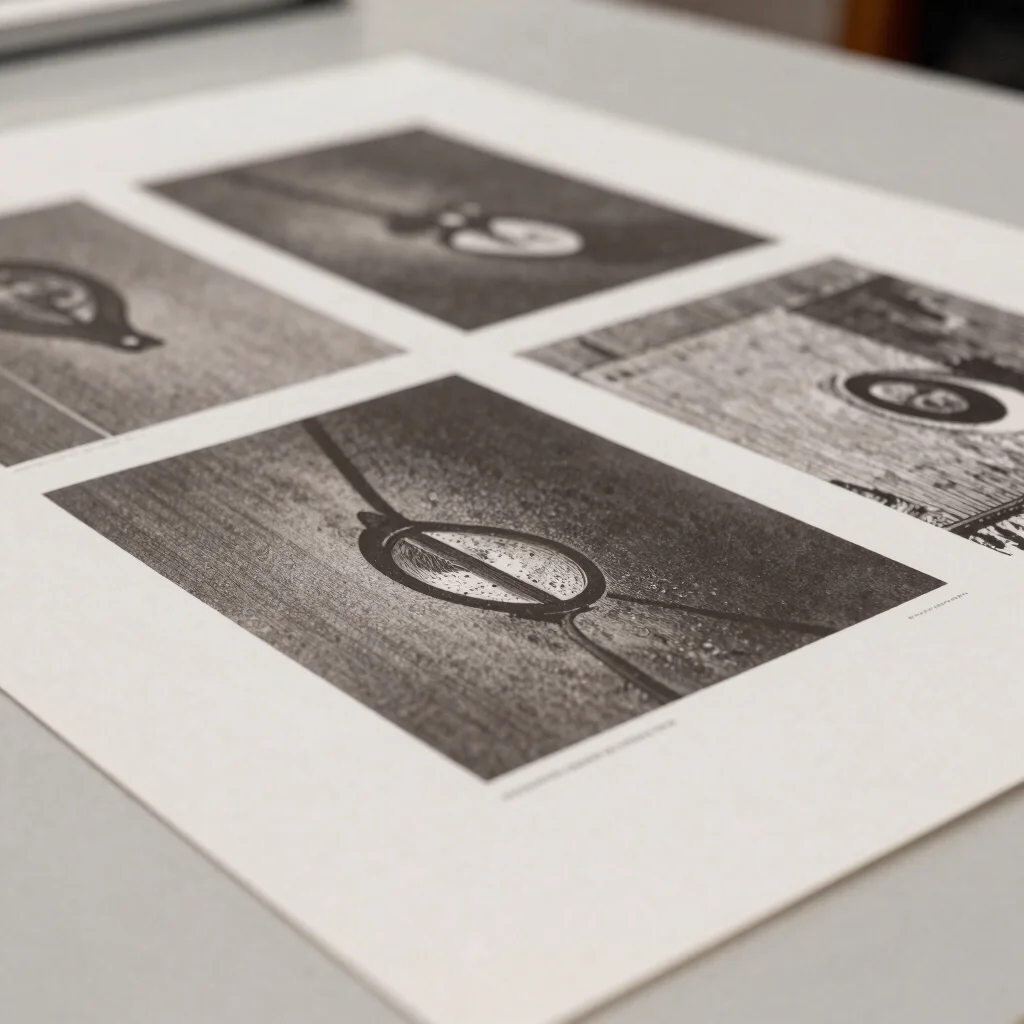 Editorial print-shop photography, sheet-fed printed broadsheet on